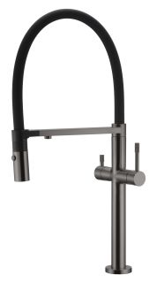 Смеситель для кухни Boheme Uno 115-GM с краном для питьевой воды антрацит